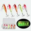 5Pcs 3D Eye Luminous Fishing Lures Hooks Crank Hook Artificial Fishing Bait Set  Beach Boat Fishing