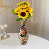 3D Puzzle Vase Adults DIY Floral Puzzle Vase 160 Pieces of Puzzle Vase Flower-Themed Art Puzzle Vase Gift for Housewarming Home Decoration