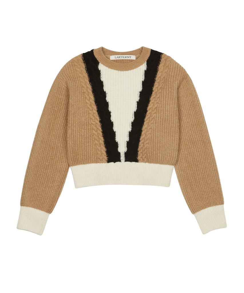 LARTIGENT L6 Cable Color Knit(Brown)