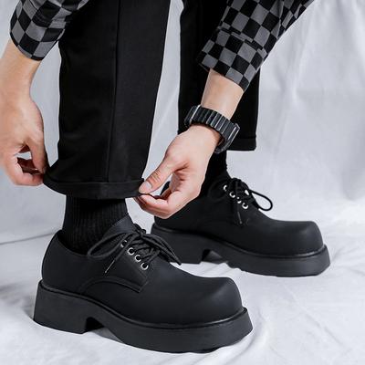 Derby Shoes Men'S Niche High-End Sense Big Head Leather Shoes British Platform Men'S Shoes Retro Casual Shoes 9523-R