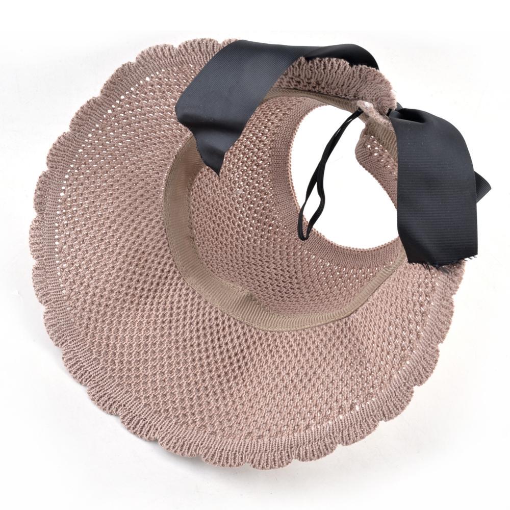 Beach Straw Hat Foldable Bow-knot Cap 