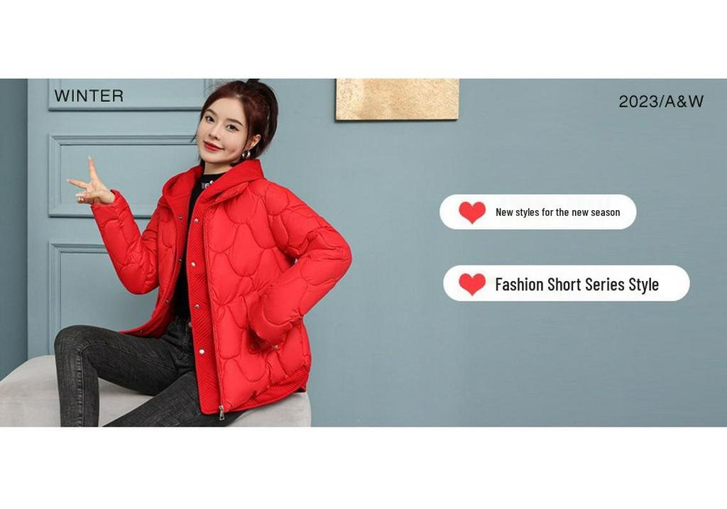 Women's Winter Hooded Thick Warm Jacket - Korean Style Cotton Outerwear