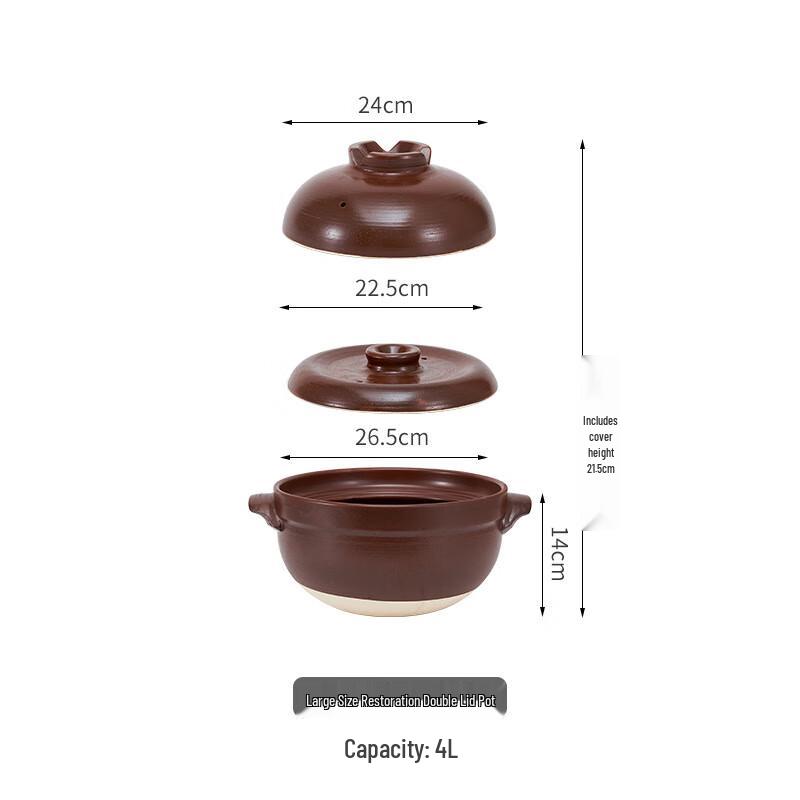 Lilang Japanese Double Lid Ceramic Casserole