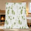 Cozy Soft Flannel Throw Blanket: Simple Fresh Green White Wash for Home Lounge, Halloween & Christmas