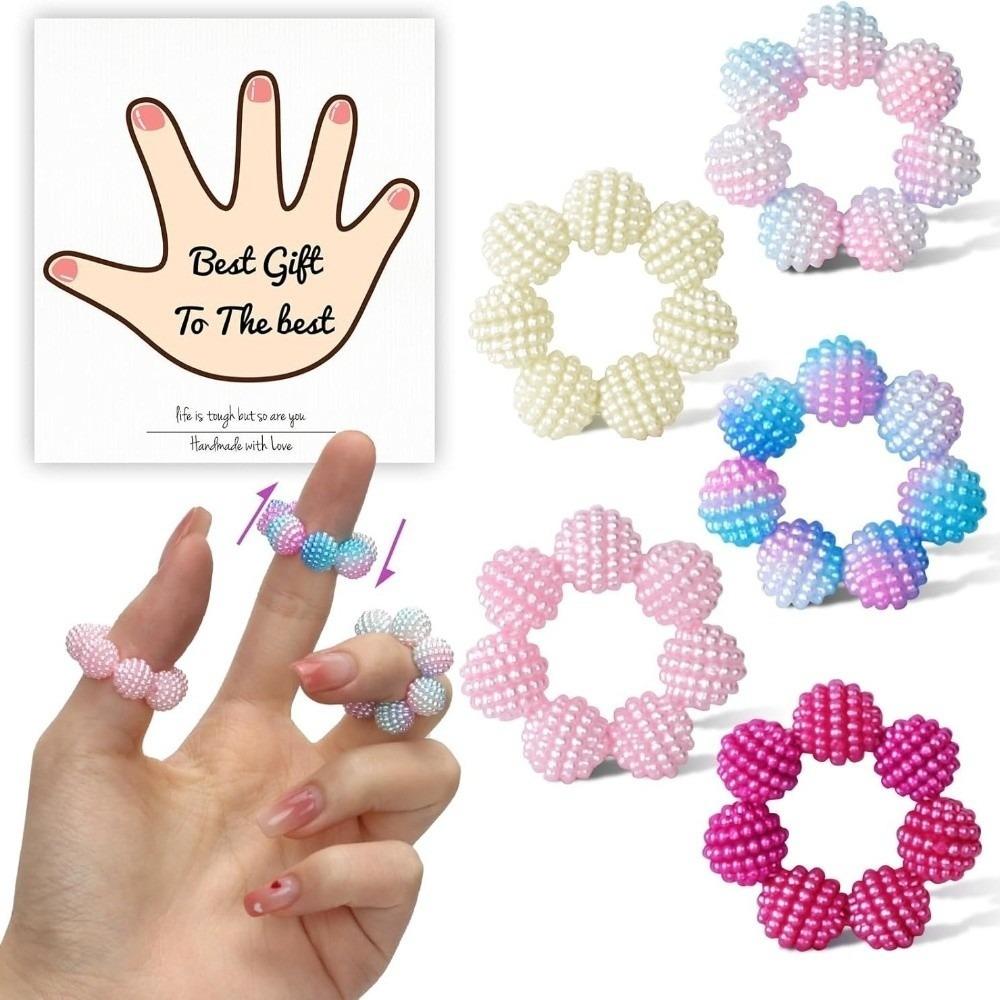 5 PCS/Set Creative Stress Relief Finger Rings Adjustable Fidget Finger Massager  School Style A