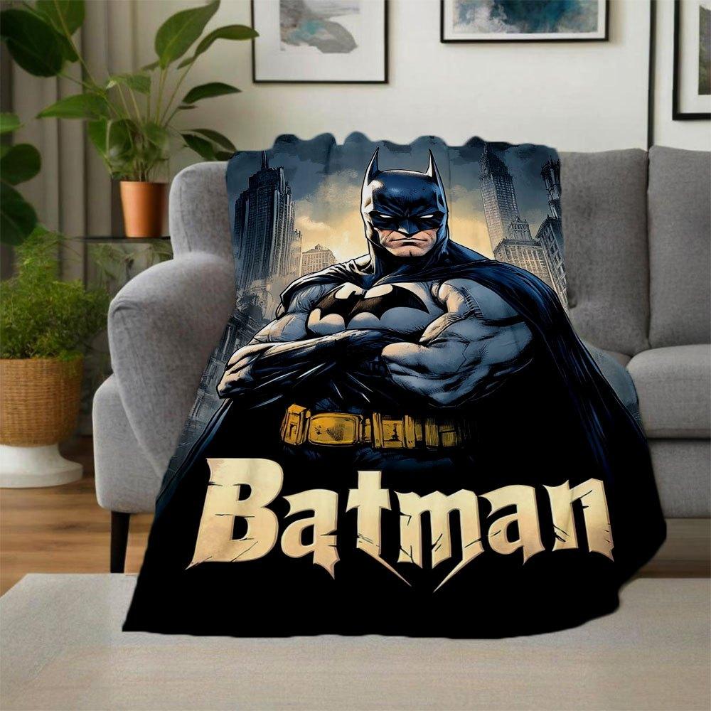 Batman Poster Wall Art DecorBlanket Flannel Throw Blanket for Sofa, Bed, Travel, Camping, Office