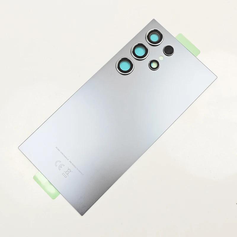 

Задняя стеклянная крышка для Samsung Galaxy S24 Ultra 5G, запасная задняя крышка жесткого аккумулятора, задняя крышка корпуса с клеем S24 Ultra Silver