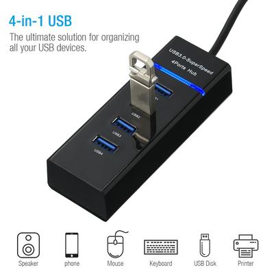 Hi-Speed 4 Port USB 3.0 Multi HUB Splitter Erweiterung für Desktop PC Laptop Anpassen