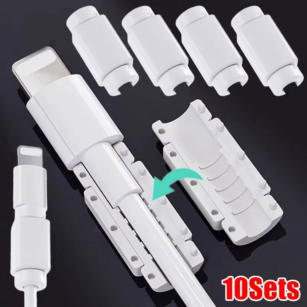 10Sets Universal Data Cable Protector Mini Anti-Breaking Cord Protective Cover Plastic Wire Protective Sleeve For Mobile Phone