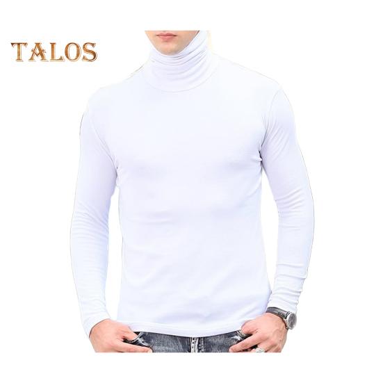 Top a strati da uomo a collo alto protegge il collo dal vento altamente elastico vestibilità slim tinta unita top pullover per sport viaggi ufficio abbigliamento quotidiano