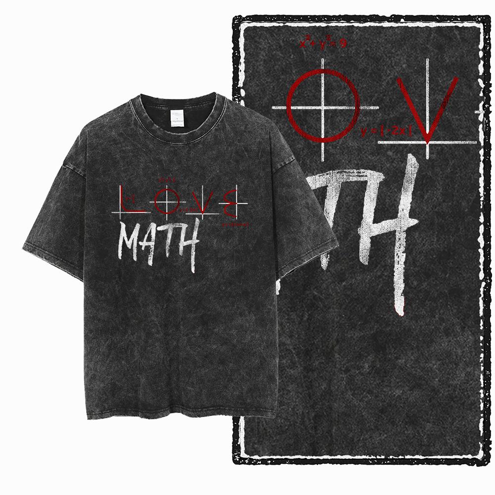 SC MATH THEME PAI Printed Cotton Acid Washed Exclusive Graphic Unisex T Shirt Cool Streetwear Men Tshirts Big Size Tee for men