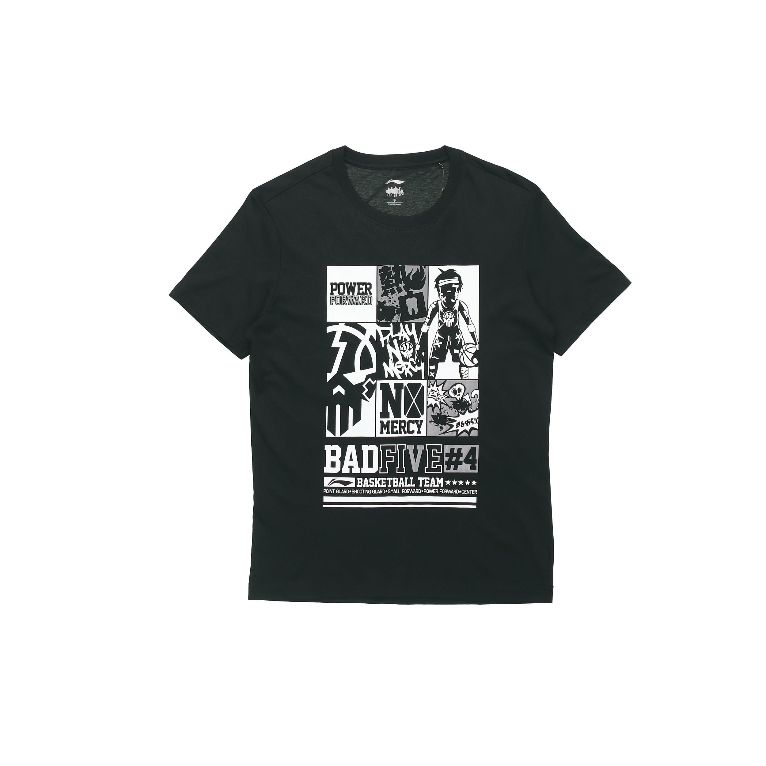Li-Ning BadFive Graphic T-shirt Black Men s AHSP895-3 M