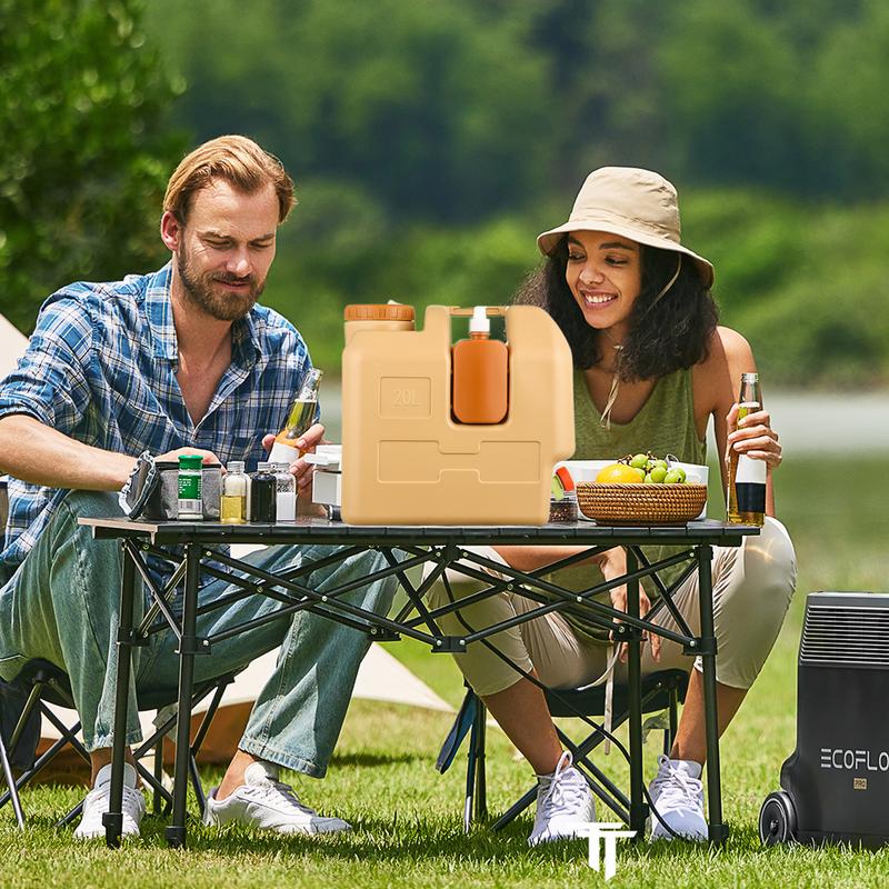 Wasserspeicher mit Ausguss, Multifunktions-Wassertank mit Lotionspender, tragbar, leckagefrei, für Rucksackreisen