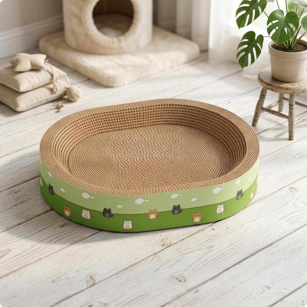 Cat Scratcher Bed BowlShaped Scratching Lounge Corrugated Cardboard for Cats, Kittens,