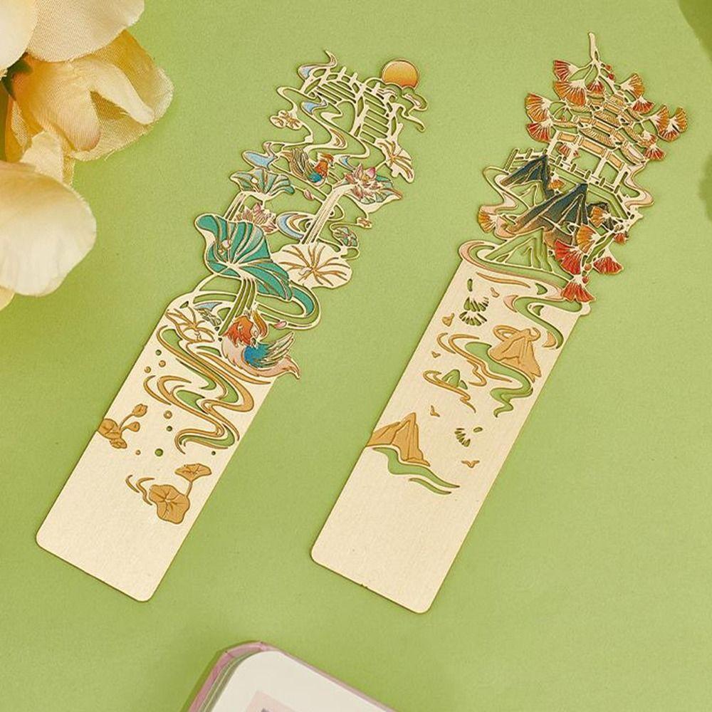 Tassel Hollow Out Bookmark Metal Book Clip Retro Metal Bookmark  Student