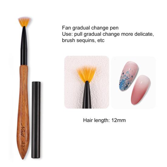 Sandalwood Nail Classic Brush Handle Japanese-style Ergonomic Art Design Eco-friendly Nail Art Brush