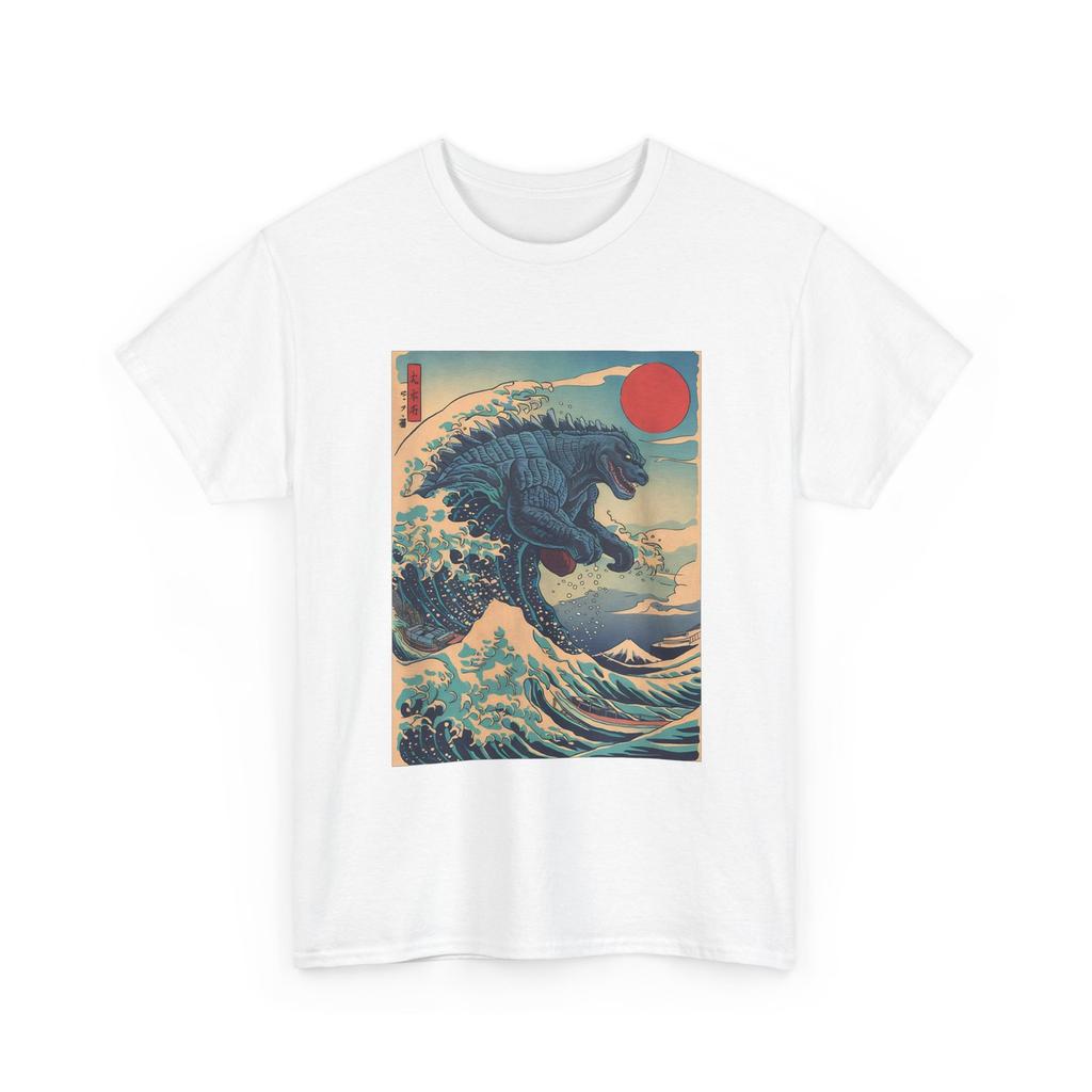 Kaiju Monster Japanese Style Art Great Wave Off Kanagawa T-Shirt