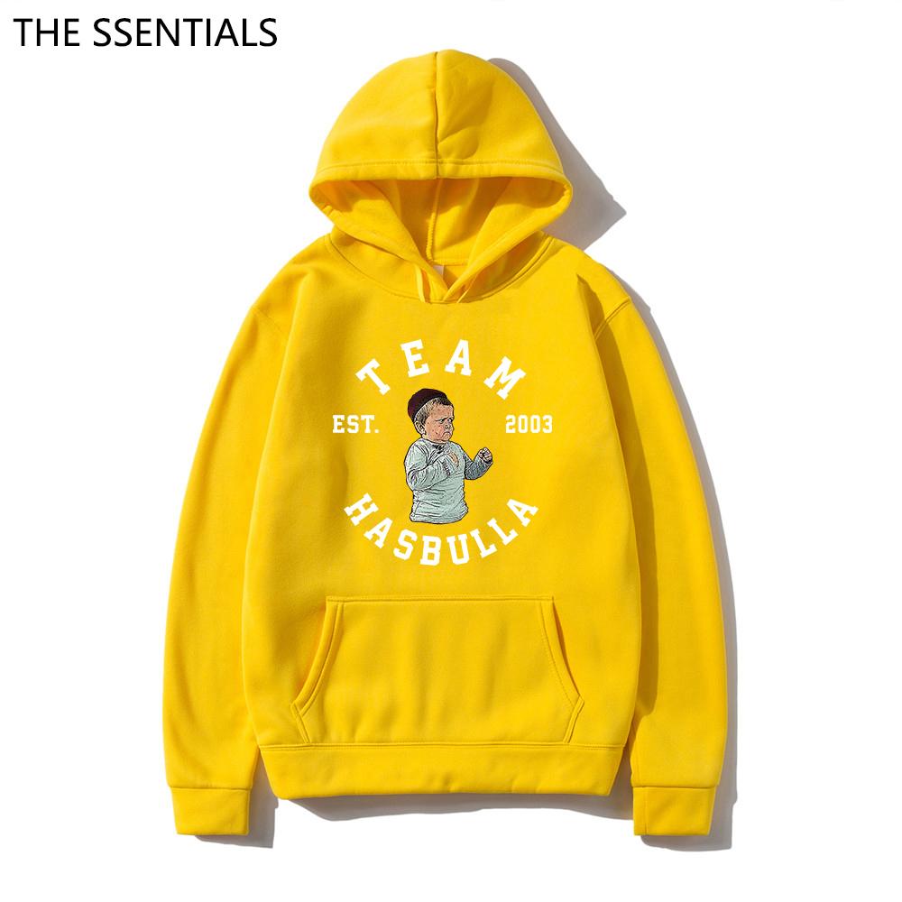 Felpa con cappuccio Team Hasbulla Classica Meme di combattimento Regalo per fan Mini Khabib Blogger Felpe con cappuccio Unisex Kawaii Pullover Felpe con cappuccio grafiche