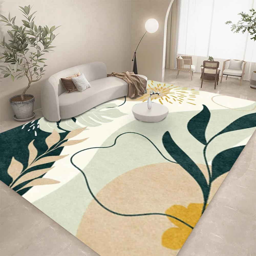 Moderner Abstrakter Blumen Blätter Teppich für Wohnzimmer Heimdeko Sofa Teppiche Schlafzimmer Teppich Lounge Küche Couchtisch Bodenmatte