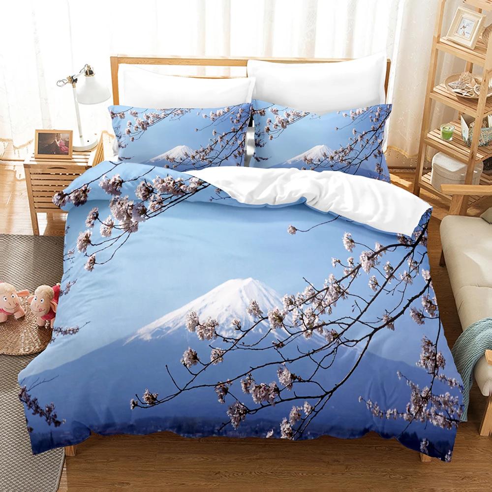 Forest Soft Duvet Cover Set,Forest Featuring Shaded Tres Dreamy Wodlplus Scene,2/3pcs Nature Scenery Beding Set Quen Sized Dimensions,Gren Brown