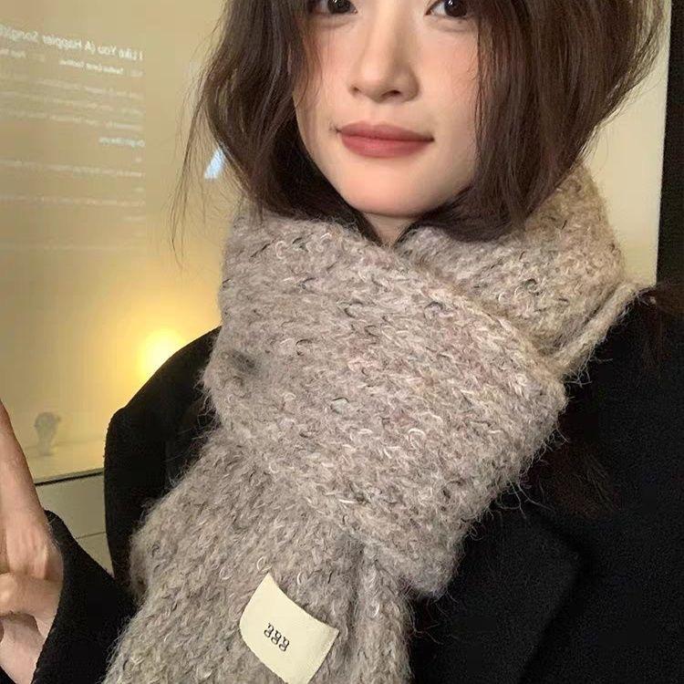 New Style Wool Knitted Scarf for Women In Winter Korean Fashion Versatile Warm Student Student Skin Friendly Soft Scarf