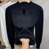 Sweater for Women Autumn Winter Thickened Warm Knitted Stretchy Long Sleeve Oversize Tops