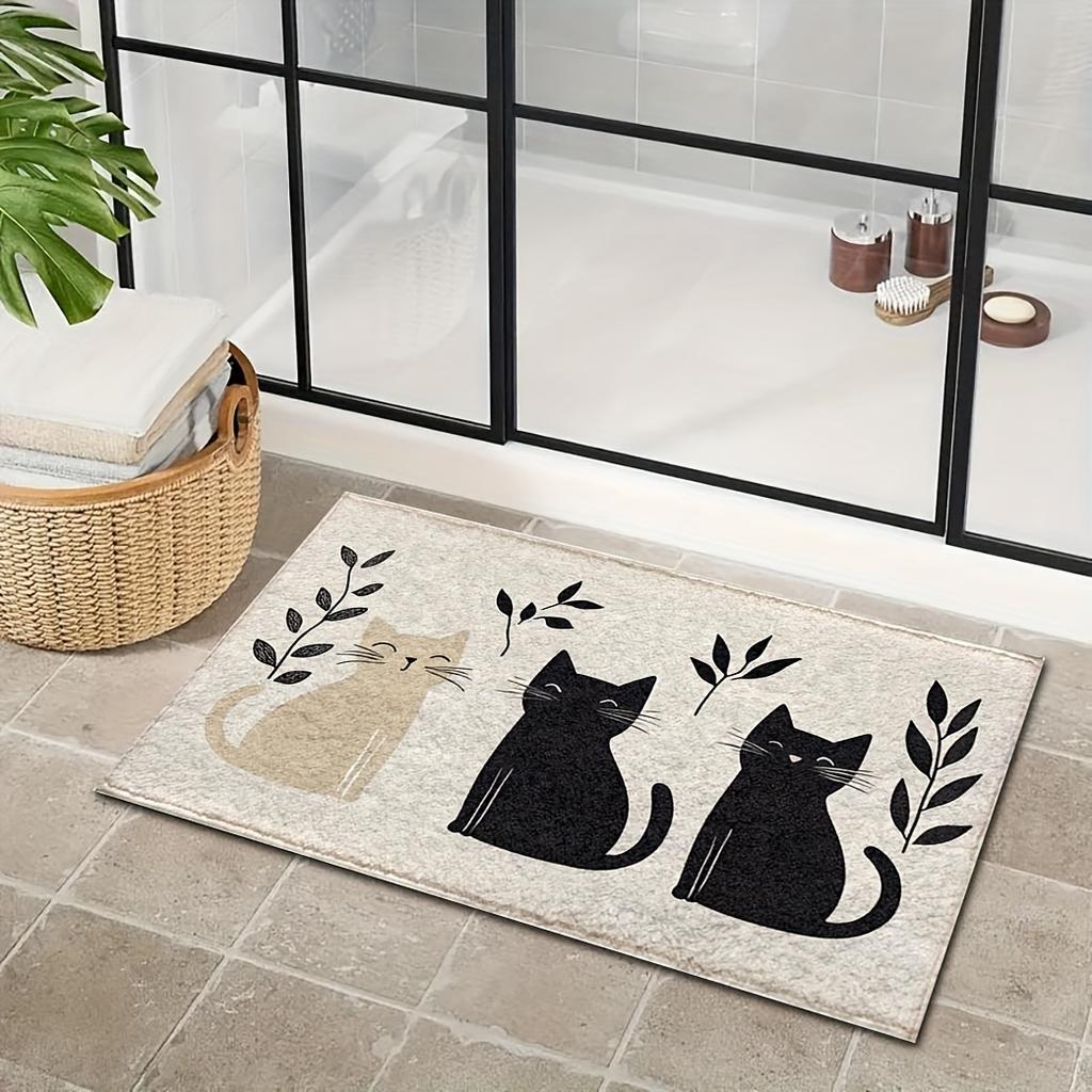 VIKAMA Cute Three Cartoon Cat Carpet Soft Doormat Waterproof Floor Mat Rug For Bedroom Carpet For Live Room Outdoor Carpet Home