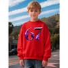 Unisex Kids Crewneck Sweatshirt, 3D Metallic Purple Number 67 Print Long Sleeve Pullover, Boys Girls Birthday Sweatshirt For Kids Over 4 Years Old