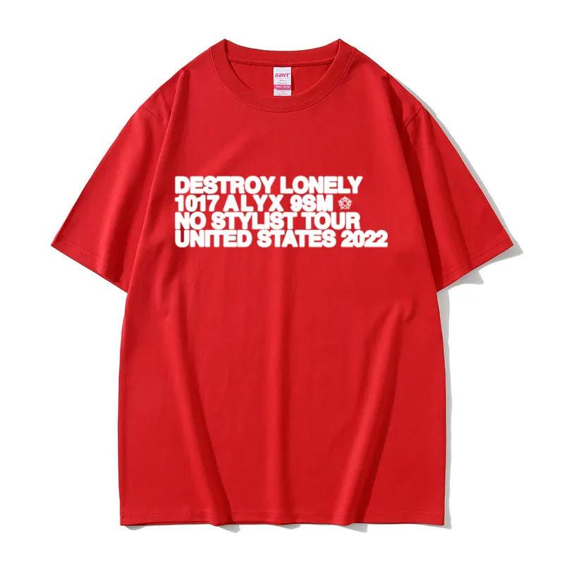 2025 Summer Rapper Destroy Lonely Alyx Print Tshirt Mens Oversized Short Sleeve Tees Men Hip Hop100 Pure Cotton Printed Tshirt