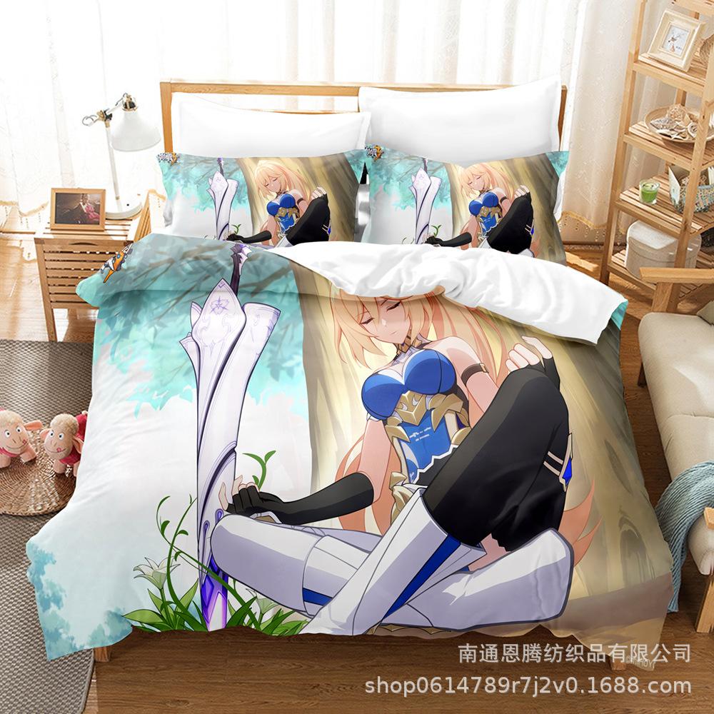 

2014 Honkai Impact 3 Bedding Set Single Twin Full Queen King Size Kawaii Girl Bed Set Teenager Bedroom Duvetcover Sets 3D Print EU single(135x200cm)