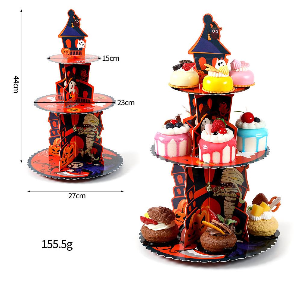 Christmas Paper Cupcake Packaging Box, Cup Box, Dessert Rack, Multi-layer Packaging Box Decoration