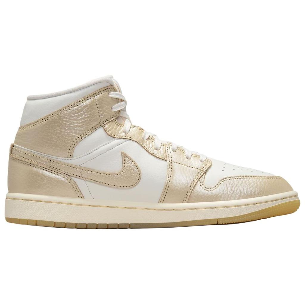 Air Jordan 1 Mid Hoops Złoty Zestaw Damskie Trampki Sail Pale-Ivory Team-Gold HV5159-100