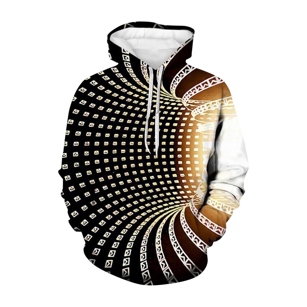 3D Sweater Vortex Print Long Sleeve Hoodie Men's Sportswear
