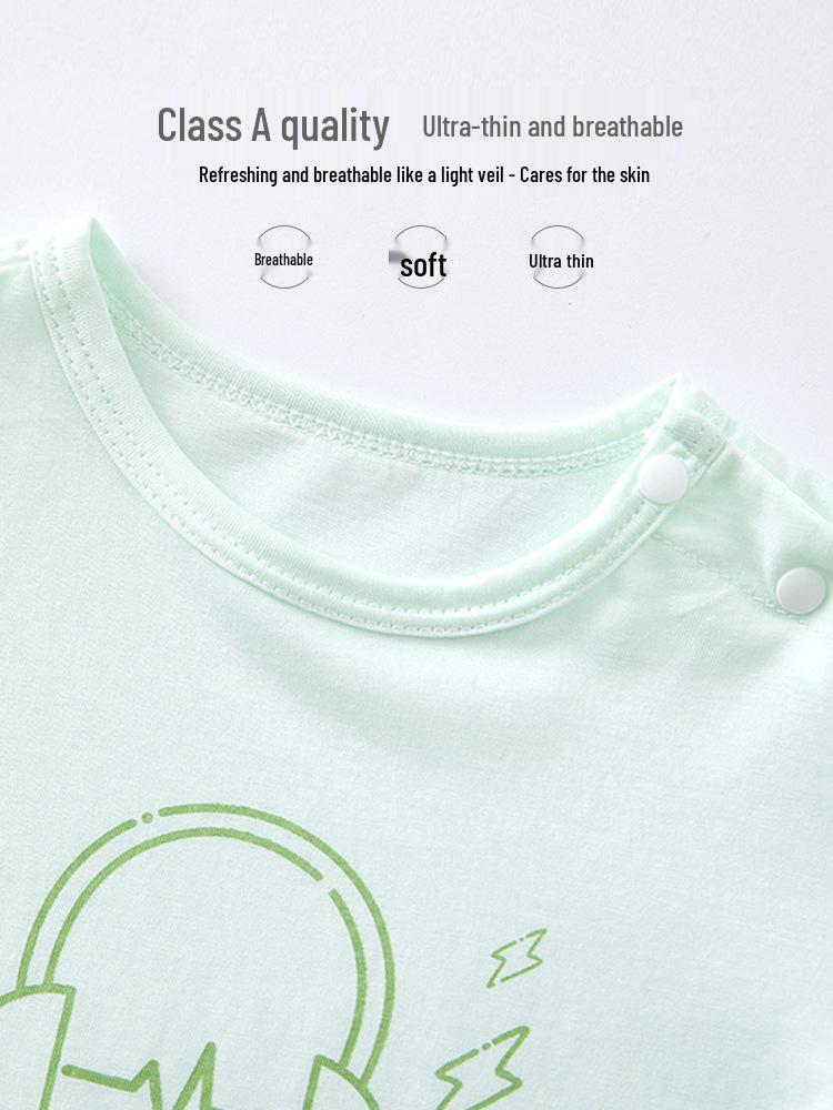 Pure Cotton Short Sleeve Baby Onesie - Newborn Summer Pajama Bodysuit