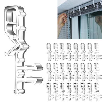 24pcs Plastic Valance Clips Clear Horizontal Blind Clips Wood Blind Valance Replacement Window Blind Clips Decorative Blinds