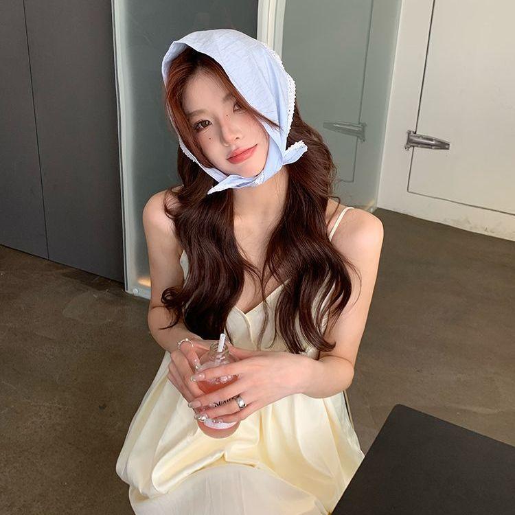 Japanese Sweet Pastoral Lace Headscarf Female Elegant Photo Accessories Square Scarf Fashion French Headscarf Hair Aesthetic