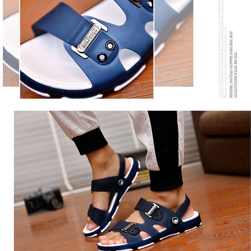 Herren-Hausschuhe, rutschfeste Sandalen, offene Zehen-Hausschuhe, Badezimmer-Strandschuhe