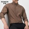 Romon Cotton Oxford Casual Long-Sleeve Shirt for Men