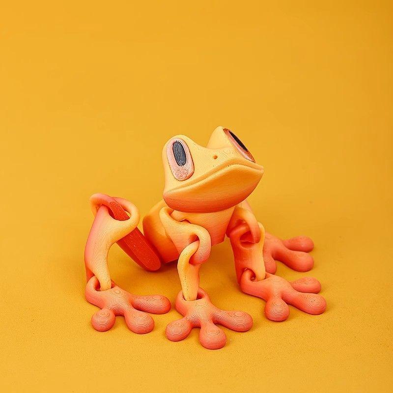 Stampa 3D Simulazione Rana di Fiume Articolata Rana Mobile Ornamenti Cucina Decorazione Casa Ufficio Animale Scrivania Giocattolo Magnete per Frigorifero