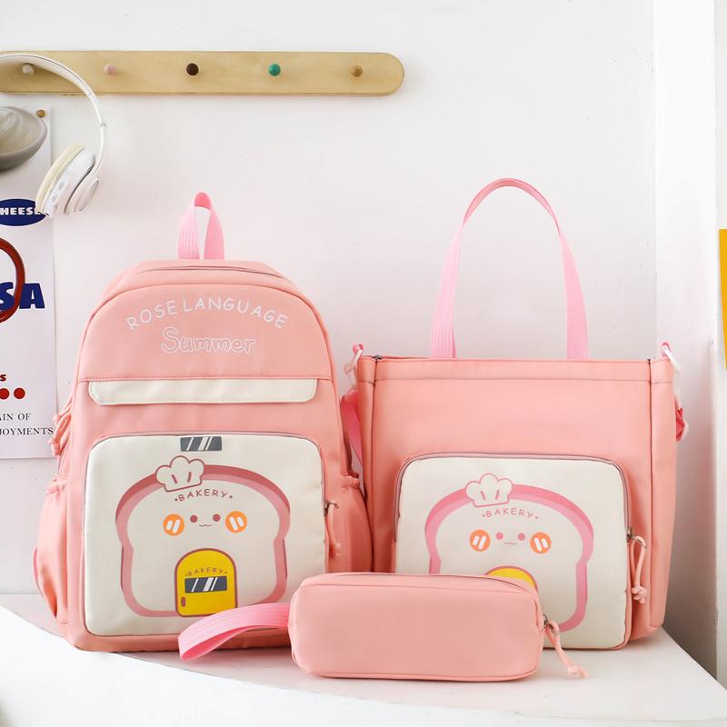 Dreiteiliges Rucksack-Set Studenten-Schultasche Jungen Mädchen Rucksack mit großem Fassungsvermögen Cartoon Kinderrucksack