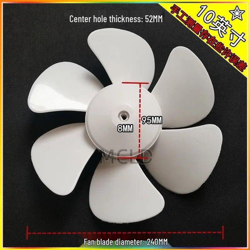 White Six-Blade Exhaust Fan Blades for Range Hood Ventilation, Available in 6/8/10/12 inches, D-Hole Design
