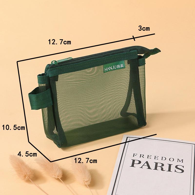 

Hanju 007 Винтажный прозрачный мини-сетчатый чехол на молнии для монет, ключей, кабелей Small