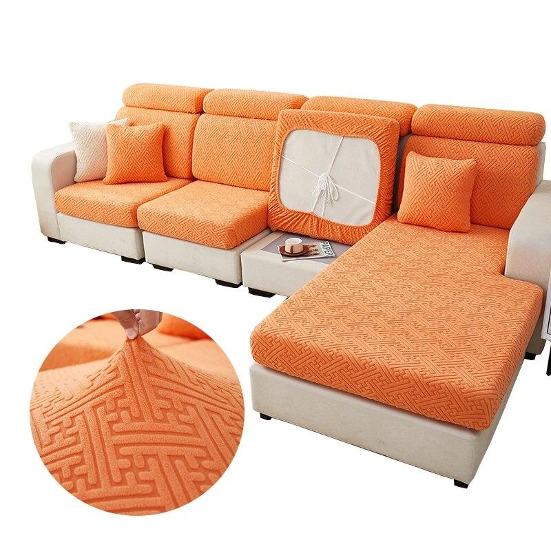 1pc jacquard plush sofa cushion cover, chalse long cover, back cushion slipcover ,stretch protector for 1/2/3/4 seat couch cover