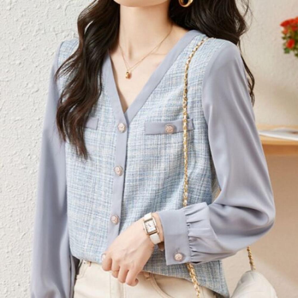 NaVaVa Women Long SleeVe V Neck Blouse Nb1808