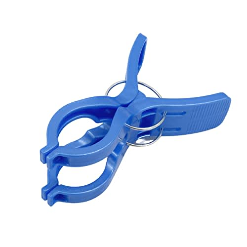 Towa Sangyo Neosul Double Spring Clothespins, Wide Pole Pinch, White/Blue, Approx. 6.4 x 3.9 x 9.5 cm, Pack of 6