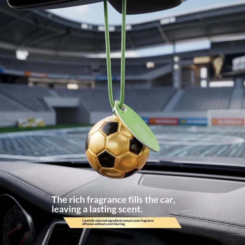 Football Shaped Hanging Air Freshener Long Lasting Fresh Scent Lovely Creative Design for Car Bedroom Bathroom Kids Gift