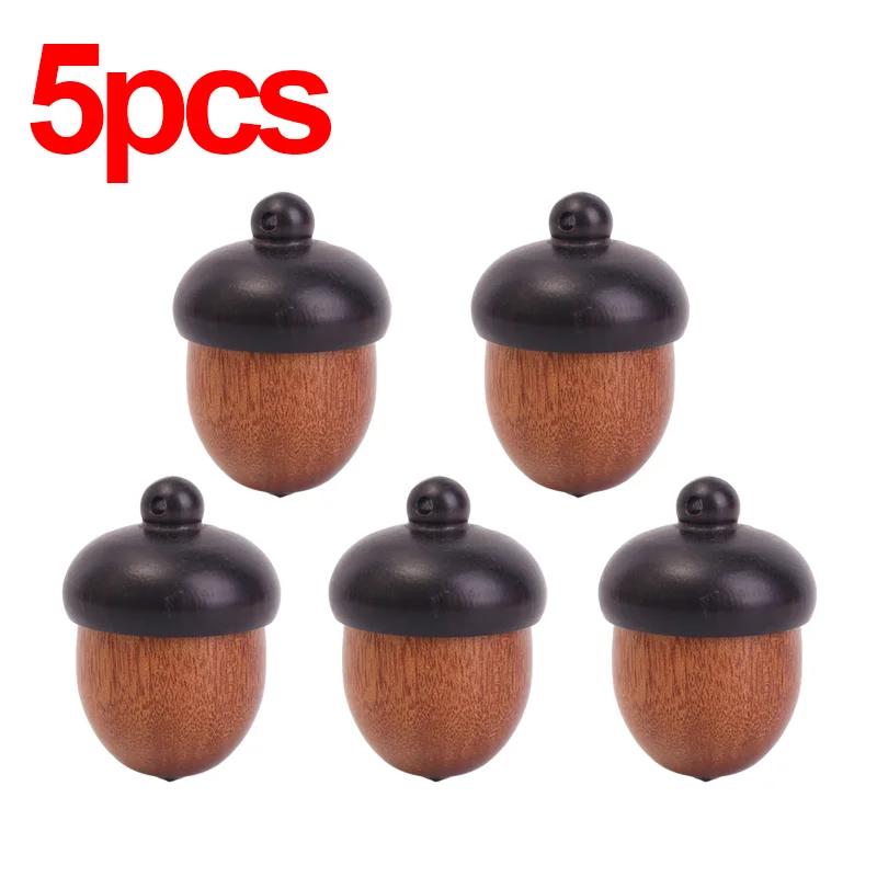 Mini Wood Medicine Pill Box Openable Rescue Tablets Case Portable Storage Sealed Boxes Container DIY Acorn Wooden Locket Pendant