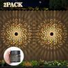Hollow Solar Wall Lamp Iron Light Waterproof LED Solar Wall Light Vintage Modern Flower Design Outdoor Garden Light