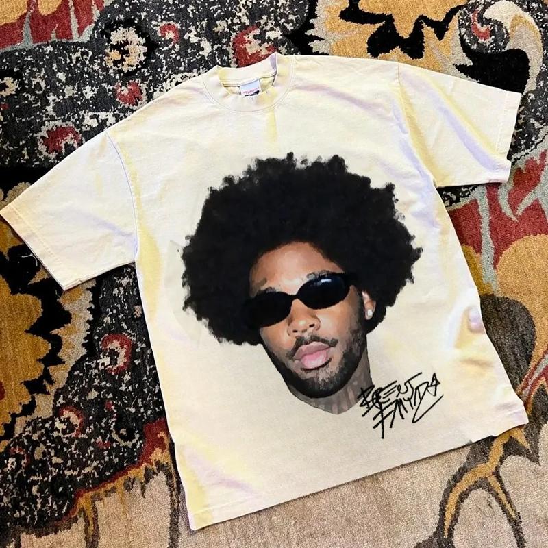 Women Men T Shirt Hip Hop Y2k Trends Short Sleeves Leisure American Retro High Street Oversized A Male Print Top Summertime