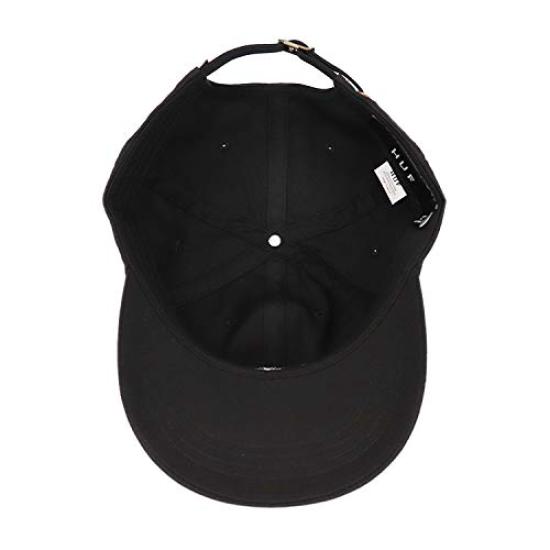 HUF CV Cap with ESSENTIALS OG Popular Street Black 6-Panel LOGO, Men's, Brand, Fashion, [Used]
